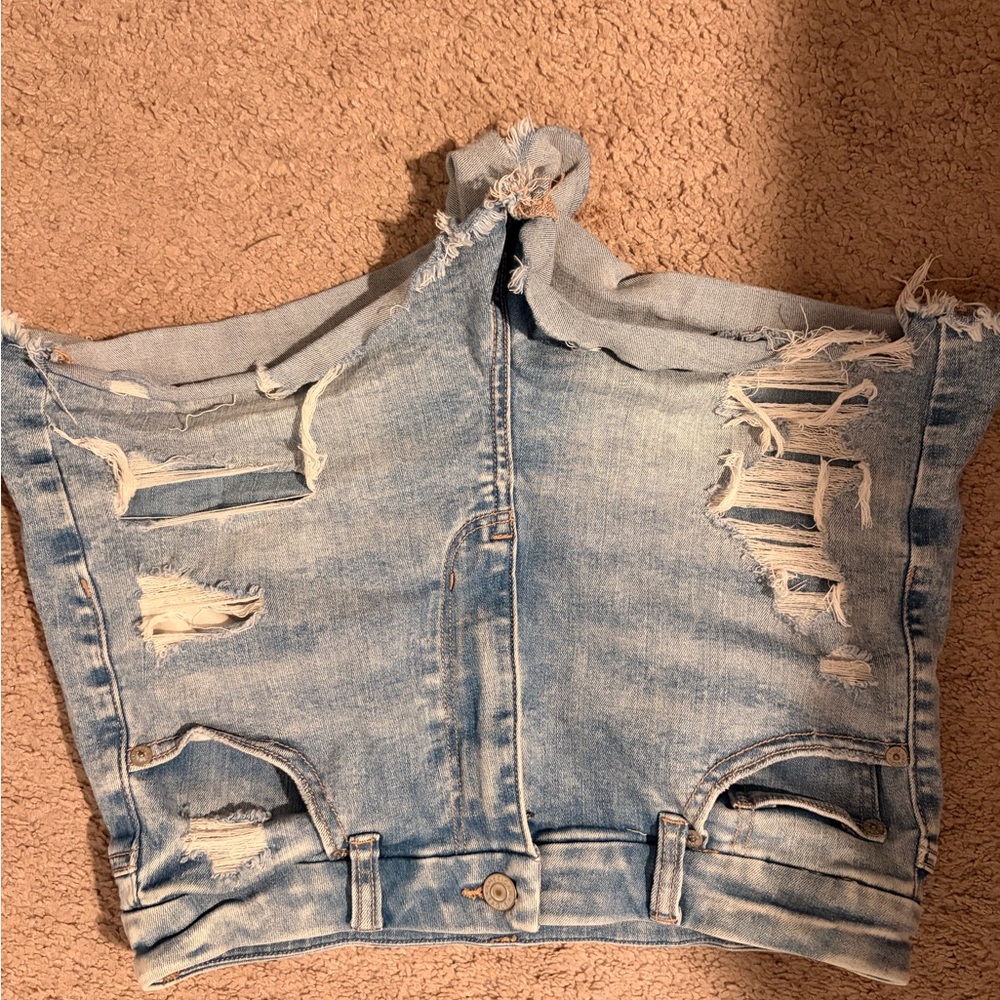 Distressed Denim high waisted American Eagle Curvy Hi-rise shorts